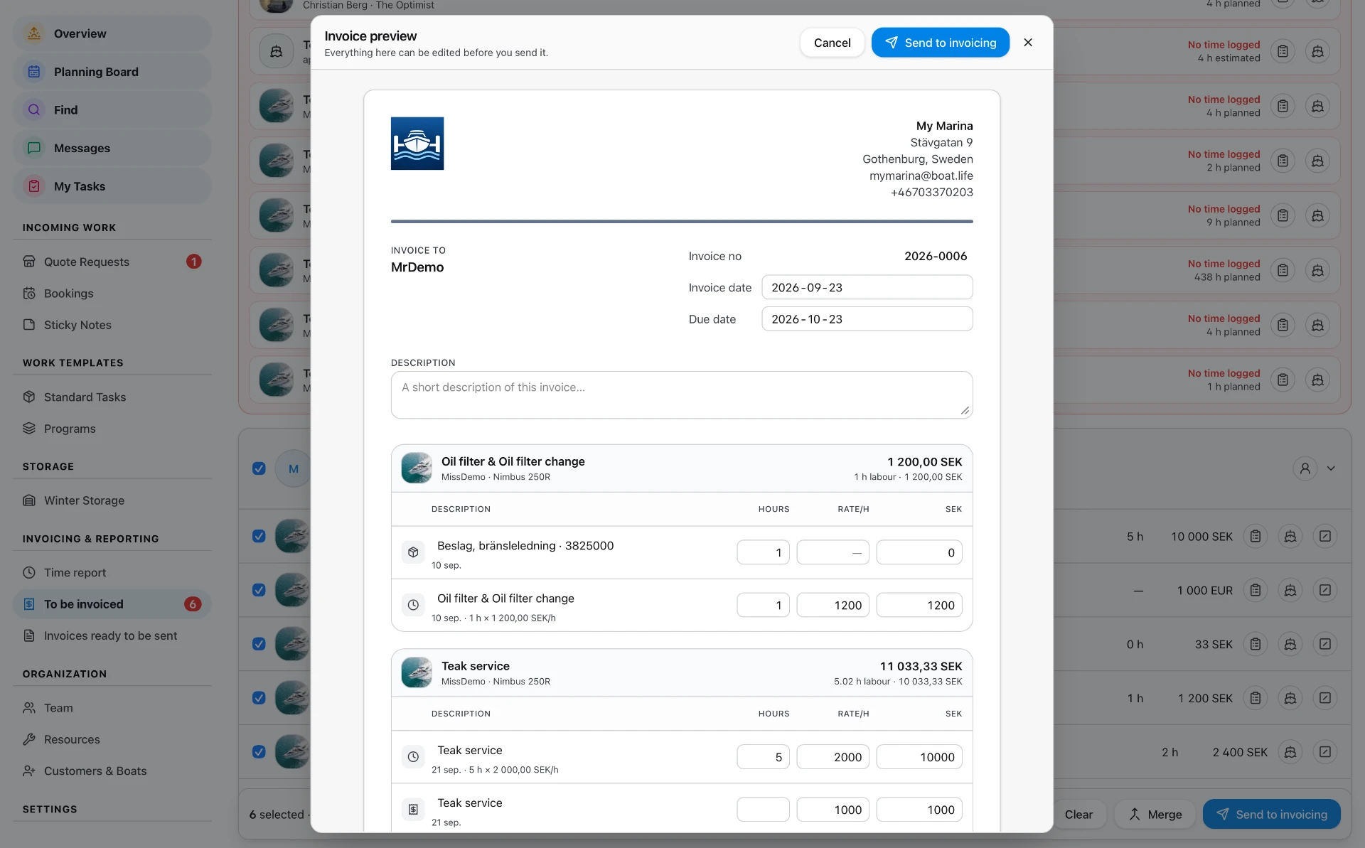 Quote to invoice